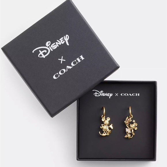Coach Disney X Coach Holiday Mismatch Earrings - NEW WITH COACH GIFT BOX - Picture 2 of 5